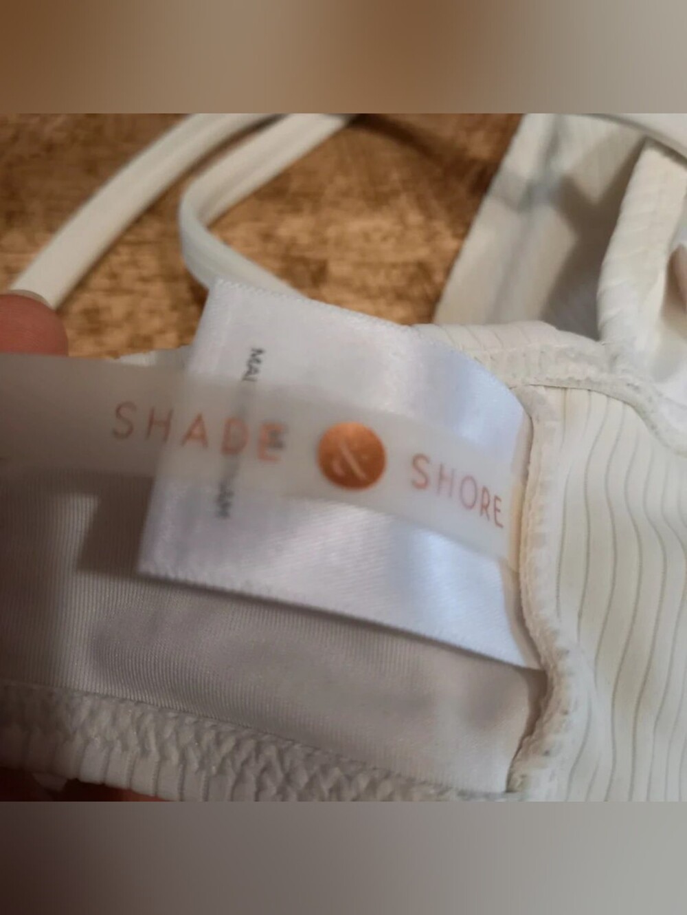 Shade & Shore White Ribbed Triangle Bikini Set - Picture 3 of 4